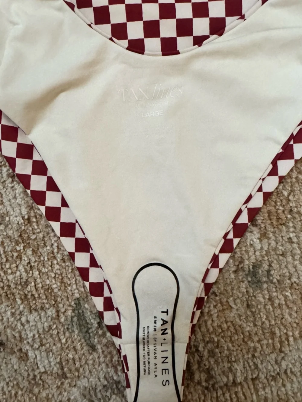 Checkerboard Scoop One-Piece Swimsuit - Red/White - Picture 5 of 5